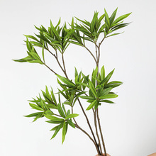 绿植仿真短2叉姜子木叶花卉盆景南天竹绿植天葵新中式家居装饰