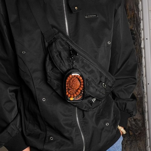 Wenwan storage bag portable round travel bodhi bead box accessory walnut bracelet pouch transparent seal-proof