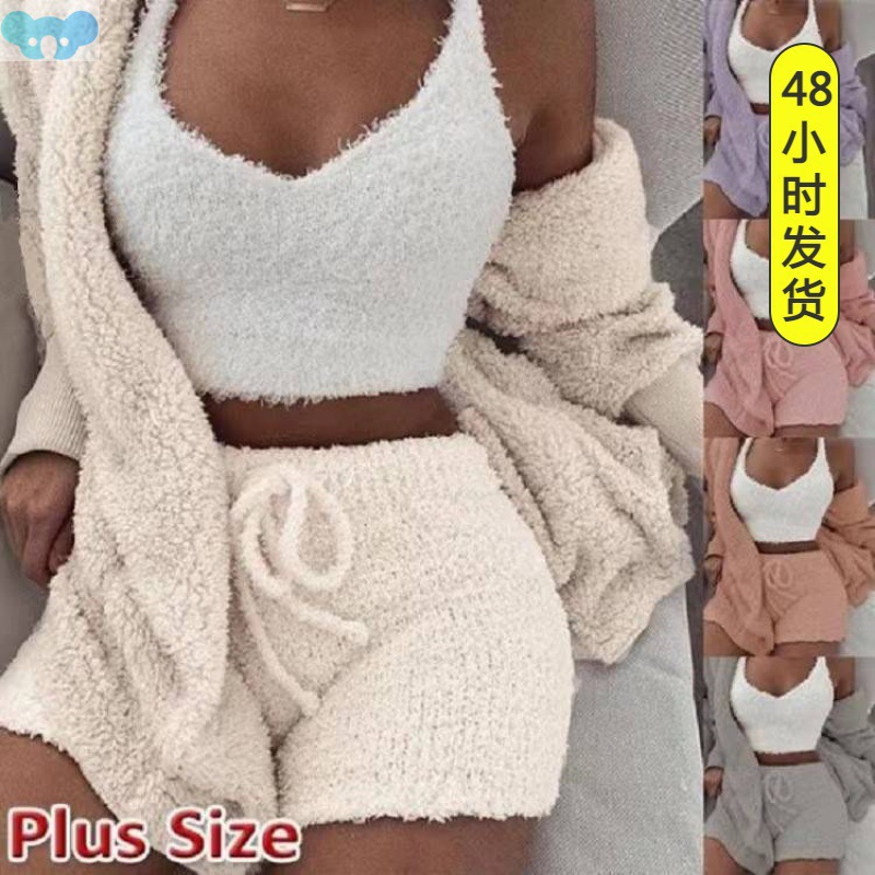 3PS SET Pijamas Night Home Wear Pajamas Winter Women Pyjamas