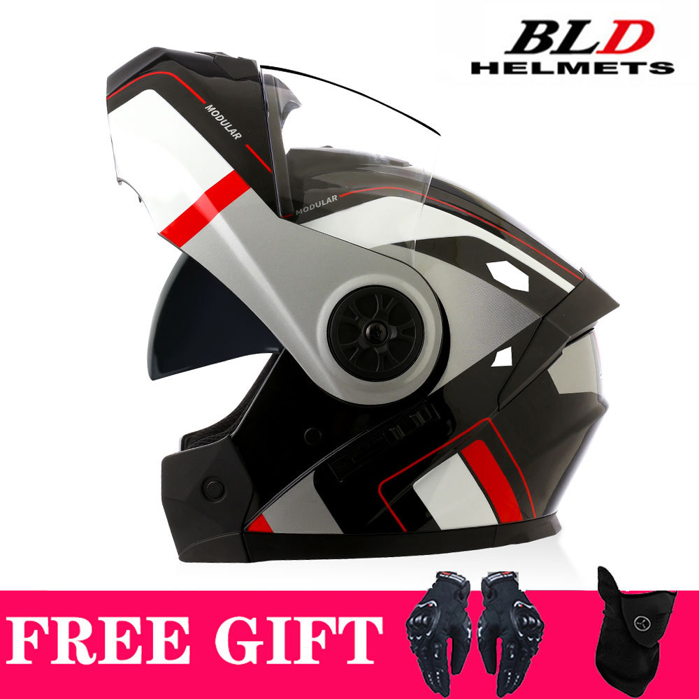 Electric Vehicle Helmet, Motuoche Motosiklet kaskı (dəbilqə) - red-white-sword-transparent-visor-gift-mask-gloves-s55-56