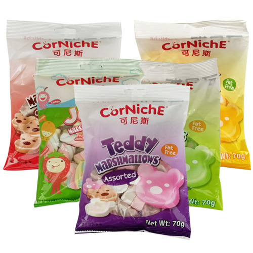 Imported from the Philippines, Cornish Teddy Marshmallow Chocolate Marshmallow Fruit Jam Sandwich 70g Sugar Wholesale