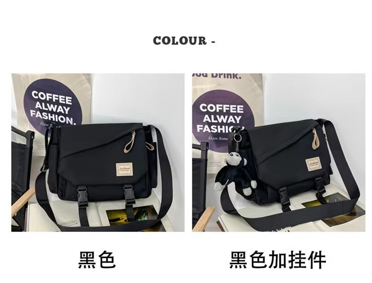 Harajuku Gakuen style crossbody bag for women, ins Japanese style, versatile, large-capacity single-shoulder bag for campus, student class tutorial bag Specification drawing