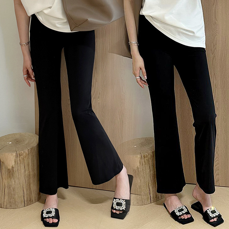 Fashion Casual Flared Pants Women's 2024 Summer New High Waist Slimming Tall Small Stretch Micro-pants Trendy