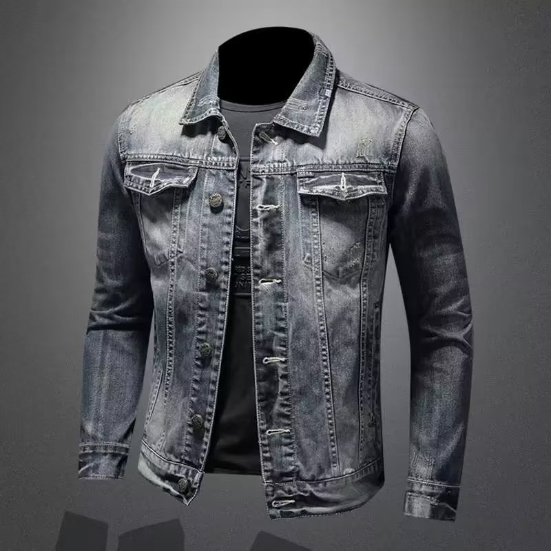 QFV507045555501<2 QFV507045555501<2 Giacca in denim da uomo retrò europeo e americano 2023 taglie forti, vestibilità slim, moda casual, personalità primavera autunno_voghion.com