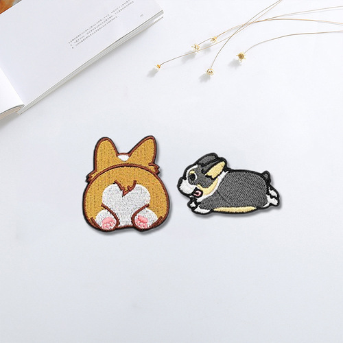 Computer embroidered cute cartoon puppy embroidered cloth patch, down jacket patch patch, wholesale DIY clothing accessories patch