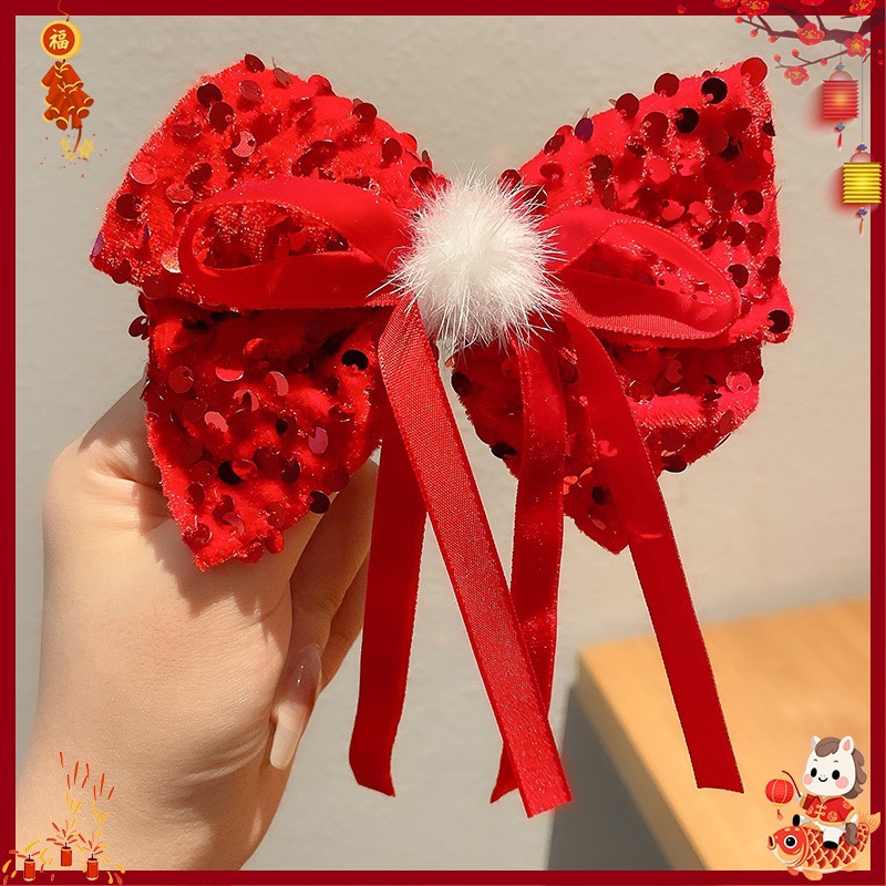 Horquilla Infantil con Borlas Chinas Hecha a Mano para Año Nuevo y Hanfu