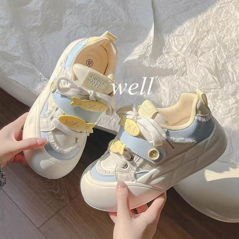 Popular Thick-Soled White Sneakers for Women, 2026 Spring/Summer New Style, Niche Affordable Versatile Shoes, Loafers Popular Thick-Soled White Sneakers for Women, 2026 Spring/Summer New Style, Niche Affordable Versatile Shoes, Loafers