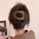 Milky Coffee Color Abalone Clip for Women's Back of the Head Curved Hairpin 2025 New High-End Duckbill Clip Hairpin Hair Accessories