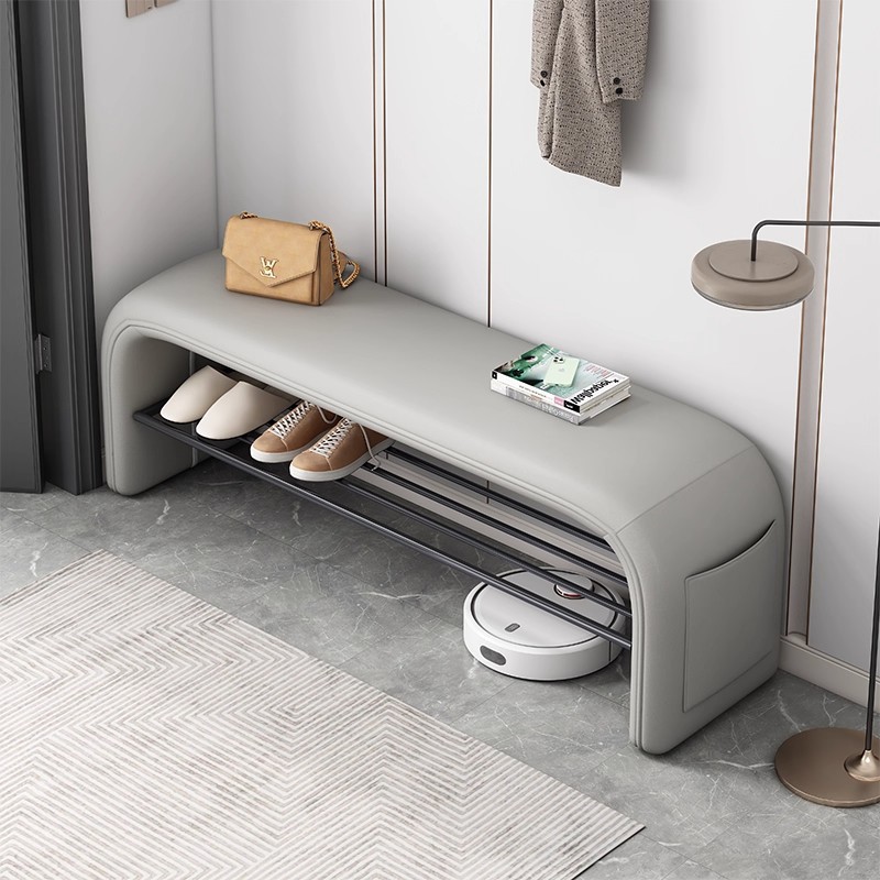 Taburete de cambio de zapatos, gabinete de zapatos doméstico en la puerta, taburete de zapatos para sentarse y usar, taburete de cama para dormitorio, taburete de zapatos de lujo ligero y de alta calidad