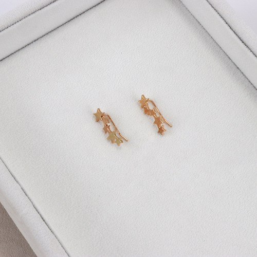 Korean style trendy five-pointed star fashion creative earrings simple and exquisite ear clips popular earrings manufacturers wholesale can be shipped on behalf of
