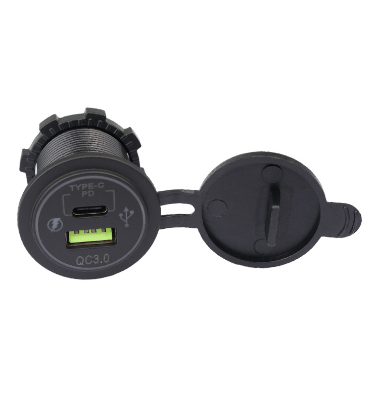 Cross-Border Car, Motorcycle, Rv, Car Charger, Mobile Phone Charger, Modified Car Charger Qcpd with Aperture
