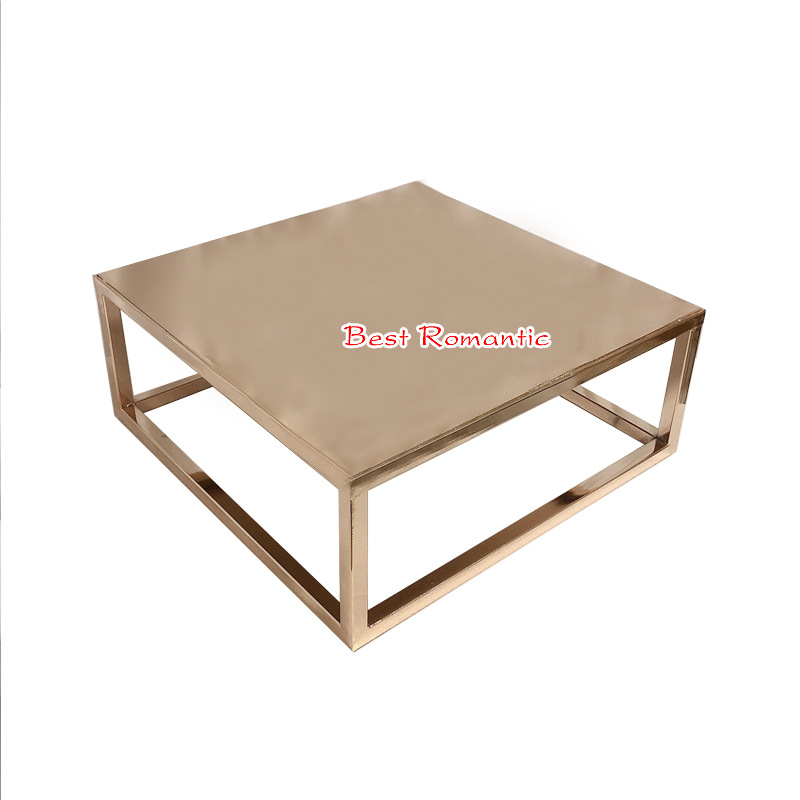 Moderno hierro pastel soporte boda creativo redondo cuadrado bandeja apoyos pastel tienda ORO retro placa de la torta