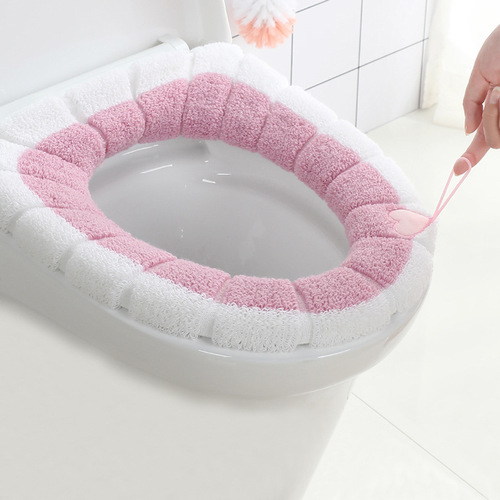 Toilet Seat Cushion Home Winter Thickened Plush Toilet Cushion Seat Cover Four Seasons Universal Plush Toilet Seat Gasket