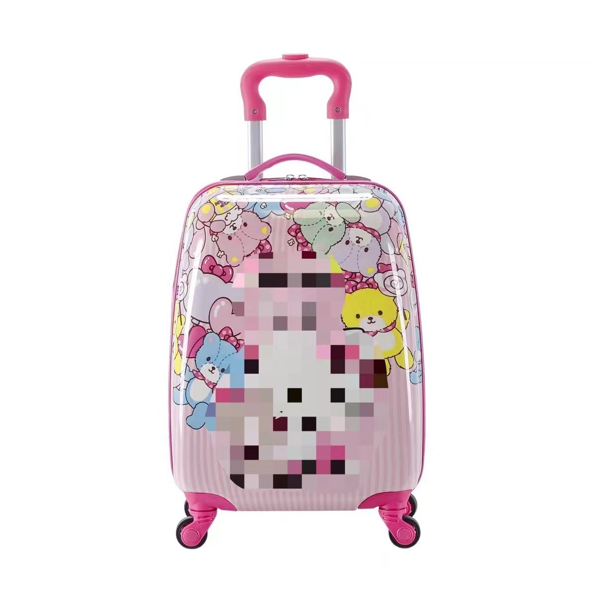 Nueva caja de la carretilla de los niños de color sólido tablero de luz patrón de logotipo imprimible equipaje rueda universal maleta fábrica al por mayor
