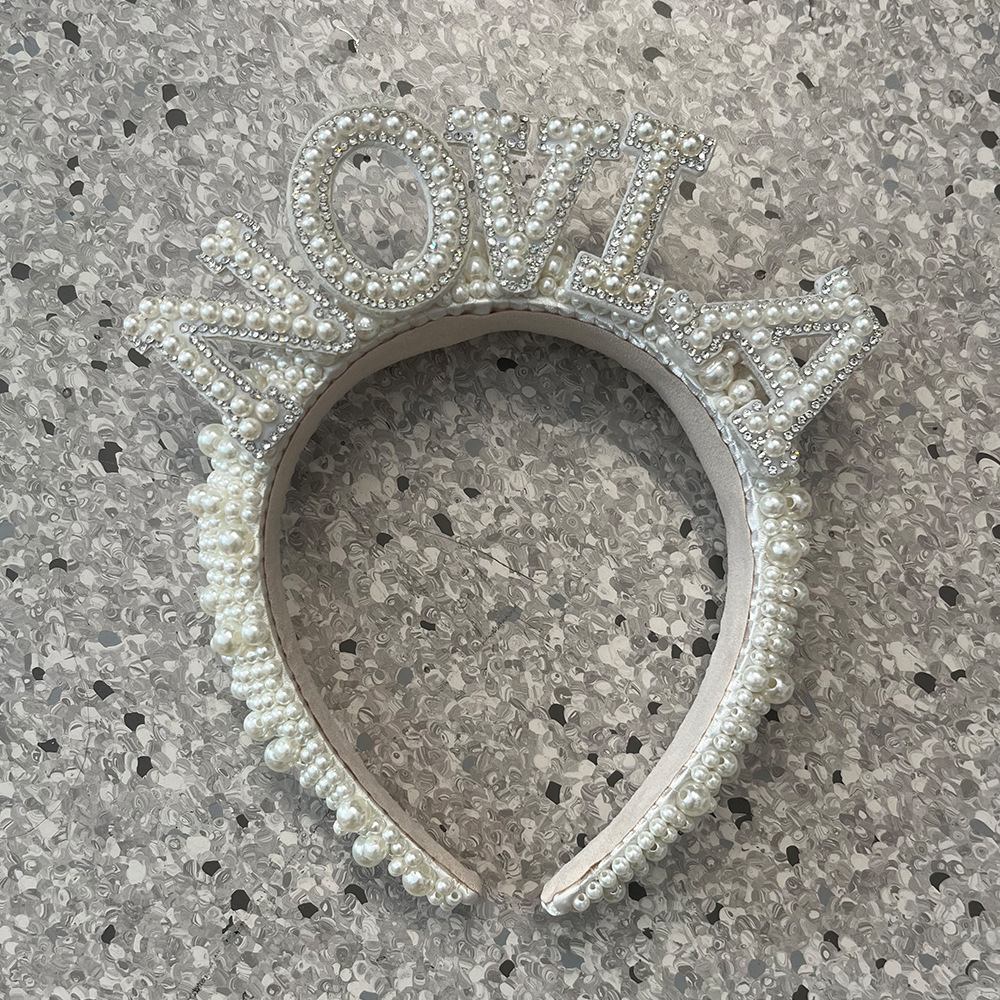 bride Bride Pearl Headband Veil Hair Accessories Wedding European And American Party Supplies Wholesale_voghion.com