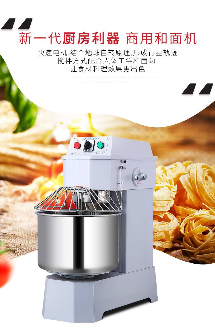 Lifeng Teigknetmaschine Gastro H20FH30F Doppelbewegung Doppelgeschwindigkeit Aktive Teigmaschine 25 kg große Teigkneter Teigmischer