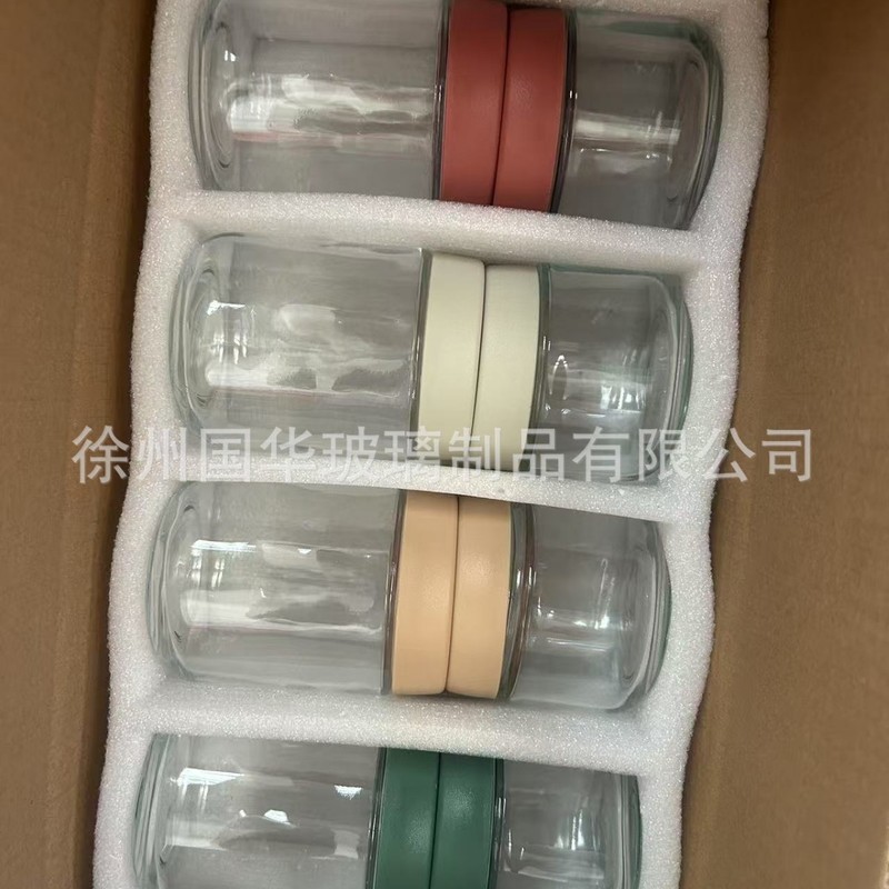 卸売りガラス密封缶台所雑穀花茶ビスケット透明貯蔵缶茶葉間食ナッツ密封缶|undefined