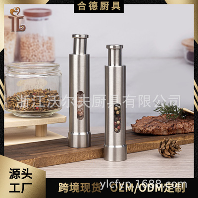 Portable pocket Mini Manual Pepper mill Stainless steel base One-hand operation Fashionable goods in stock