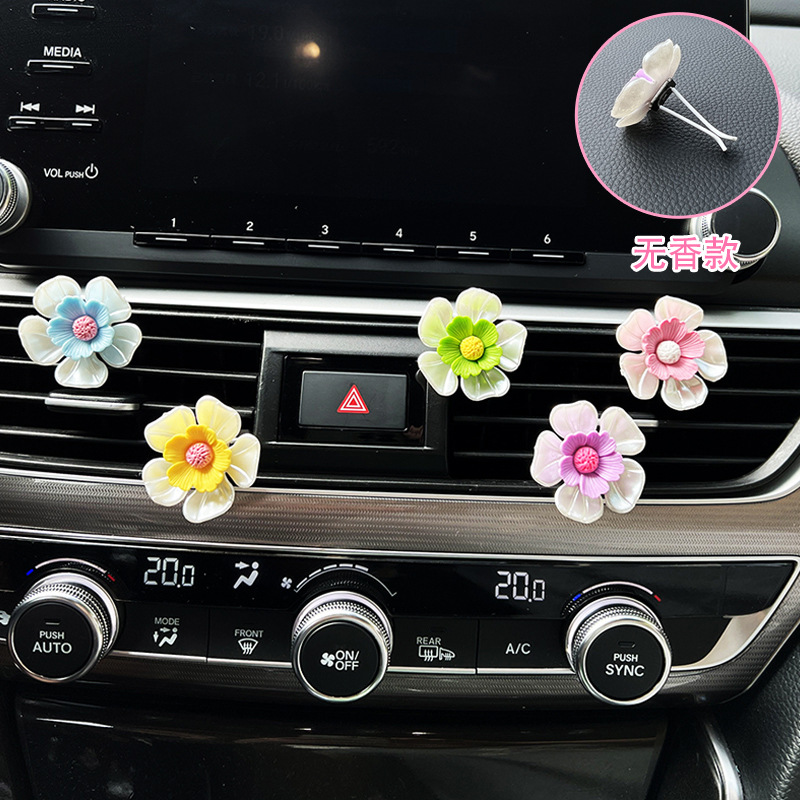 Aromaterapia para automóvil Decoración de salida de aire acondicionado para automóvil Perfume para automóvil Accesorios para automóvil Colgante de flores lindo Fragancia ligera duradera