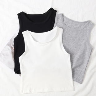 Summer Children's Pure Cotton Vest Thin Baby Inner Wear Outer Wear Bottoming Boys and Girls Pure Color Bottoming Children's Vest