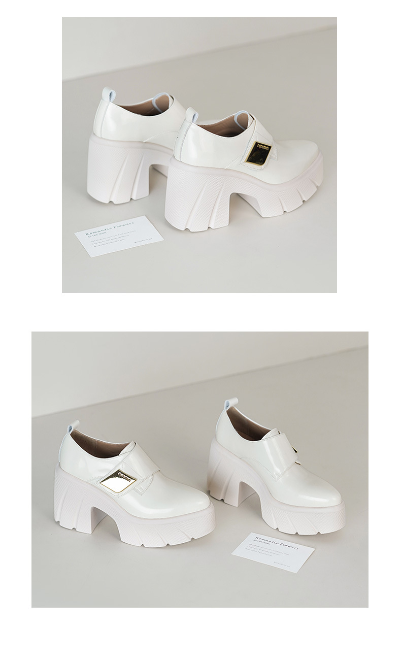 Giày lười nữ đế platform 10 cm mũi nhọn dây xỏ — màu đen chi tiết 5