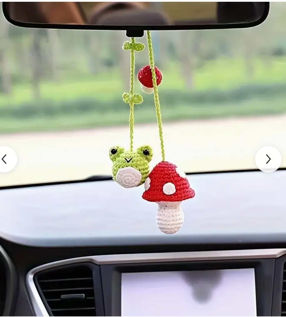 개구리 버섯 자동차 장식품
