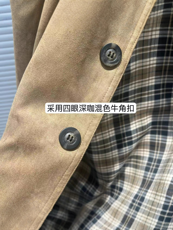 素舶 柔雾感麂皮 格纹正反两面穿VTG立领外套 源头厂家|undefined