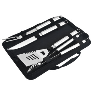 Amazon hot selling outdoor barbecue tools suit Oxford cloth bag large four-piece grill suit overseas direct sales