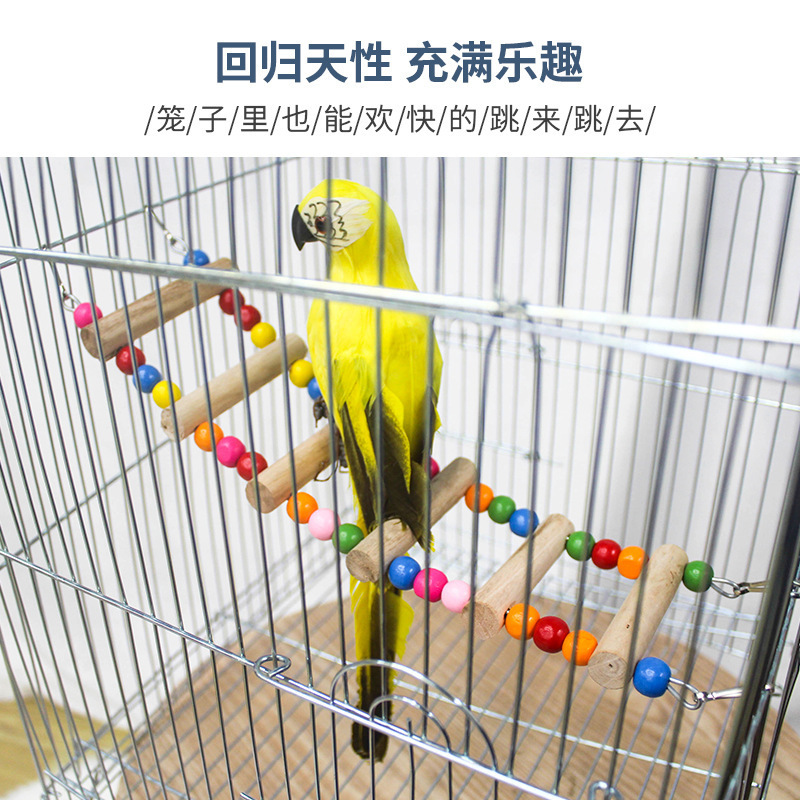 Parrot Supplies Bird Toys Rotating Ladder Bird Climbing Ladder Chew Toy Parrot Swing Stand Stand Bar Ladder 6