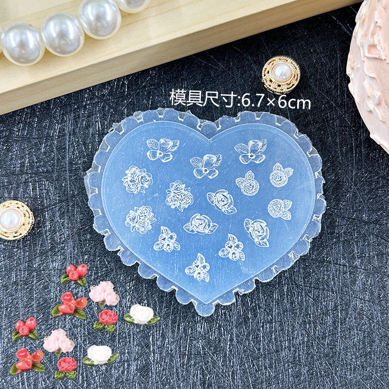 跨境爆款浮雕美甲装饰模具DIY滴胶美甲ins雕花胶蝴蝶金鱼指甲装饰|undefined