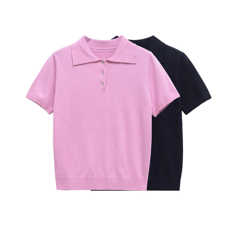 Foreign Trade 2024 Winter New European and American Style Women's Fashion Casual Elegant All-match Short-sleeved POLO Shirt 2893112 Foreign Trade 2024 Winter New European and American Style Women's Fashion Casual Elegant All-match Short-sleeved POLO Shirt 2893112
