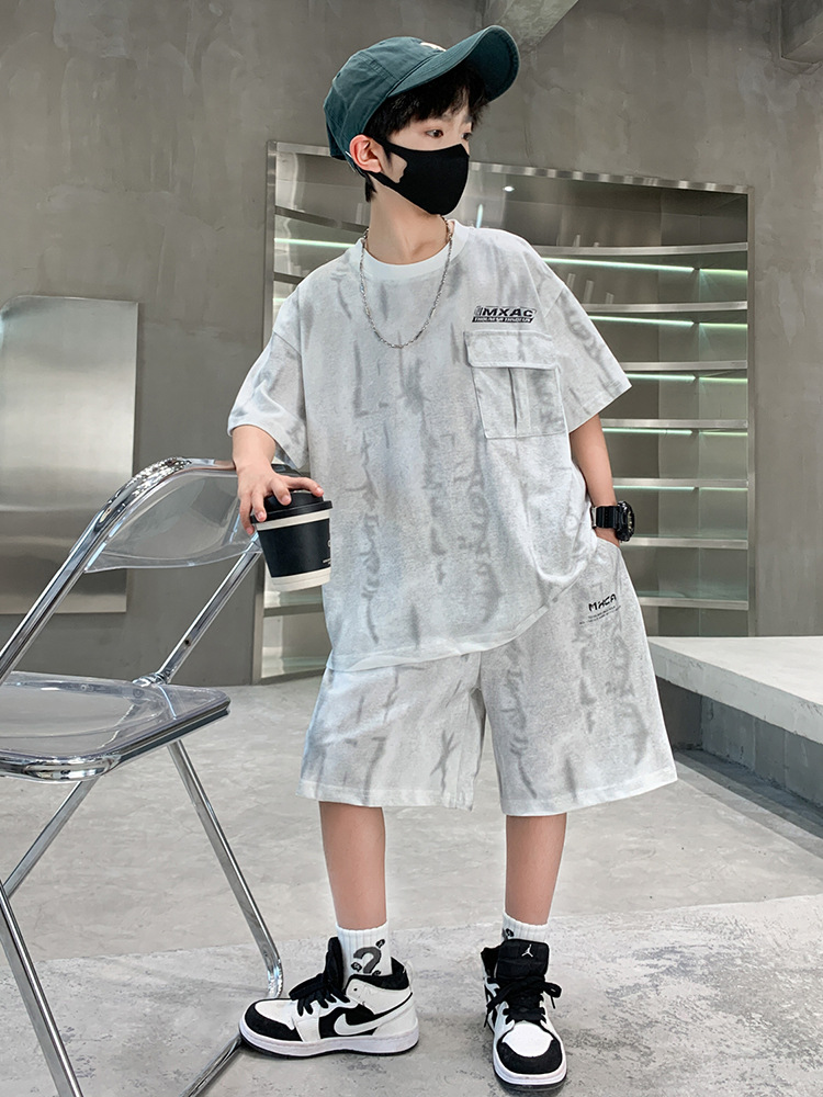 男童夏装套装2025新款夏款中大儿童男孩短袖运动痞帅气两件套批发