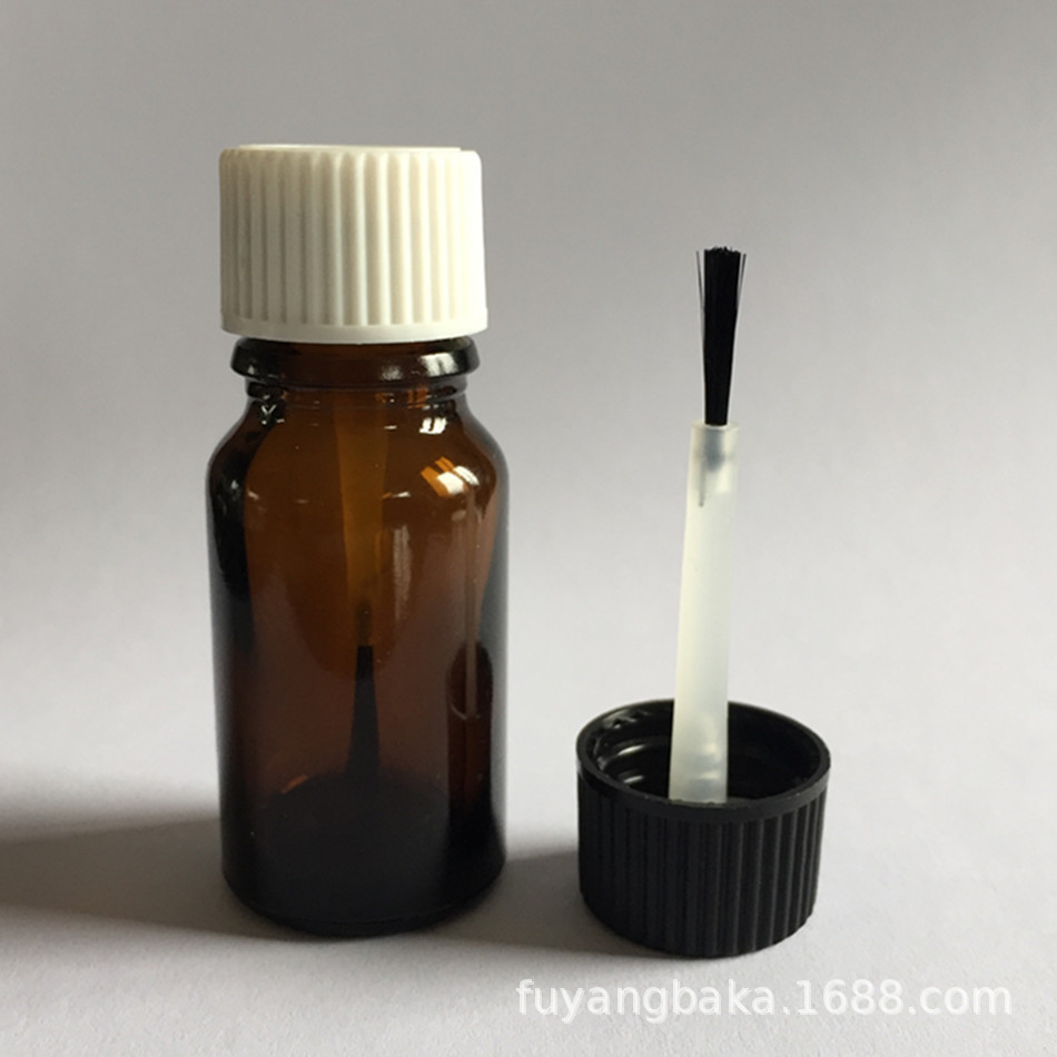 10ml毛刷精油瓶 DIY小样瓶 带刷玻璃瓶 胶水空瓶