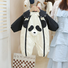婴儿衣服棉服冬装连体衣男宝宝加厚棉衣秋冬季外出服夹棉冬款爬服