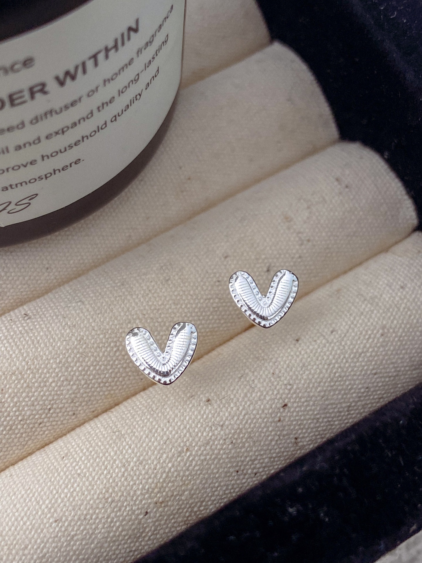 Ear Studs Classification 1 Pair Quantity 1 Pair 925 Sterling Silver Heart Shape Ear Studs