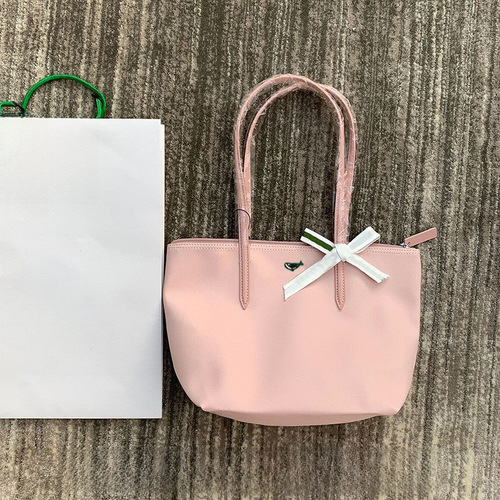 Small Handle French Style Crocodile PVC Shopping Bag Shoulder Hand-held Tote Bag Waterproof Backpack Large