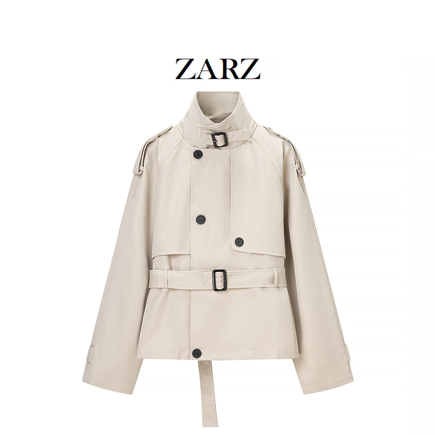 Zarz Homemade European and American Style New Women's Clothing Fashionable Casual Versatile Classic Fashion Belt Windbreaker
