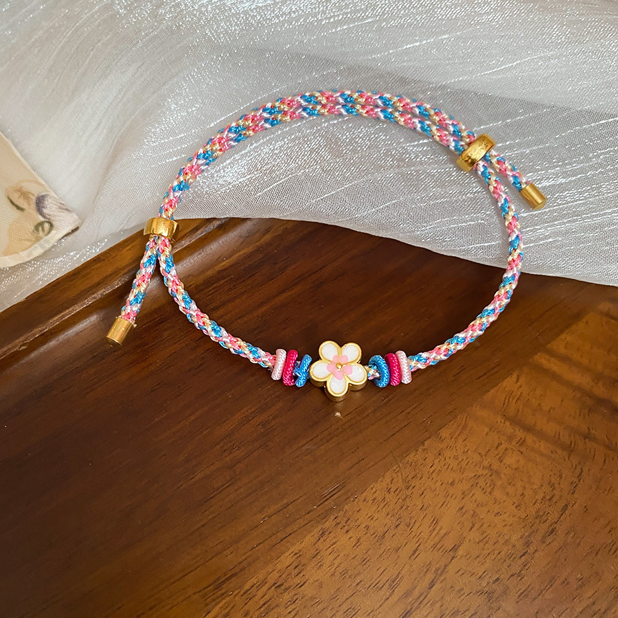 Festival del Barco del Dragón tejido a mano goteando calabaza de flores de aceite pulsera de calabaza de árbol ligera de lujo pulsera de nicho estilo nacional joyas