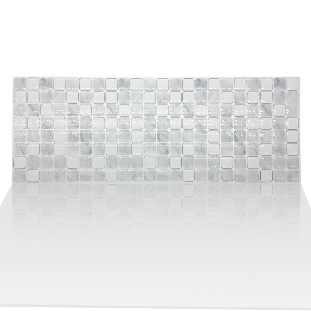 3D Marble White Mosaic Epoxy Kitchen Tile Sticker