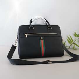 G驰新款经典男士荔枝纹牛皮单肩手提公文包律师包公干包图片实