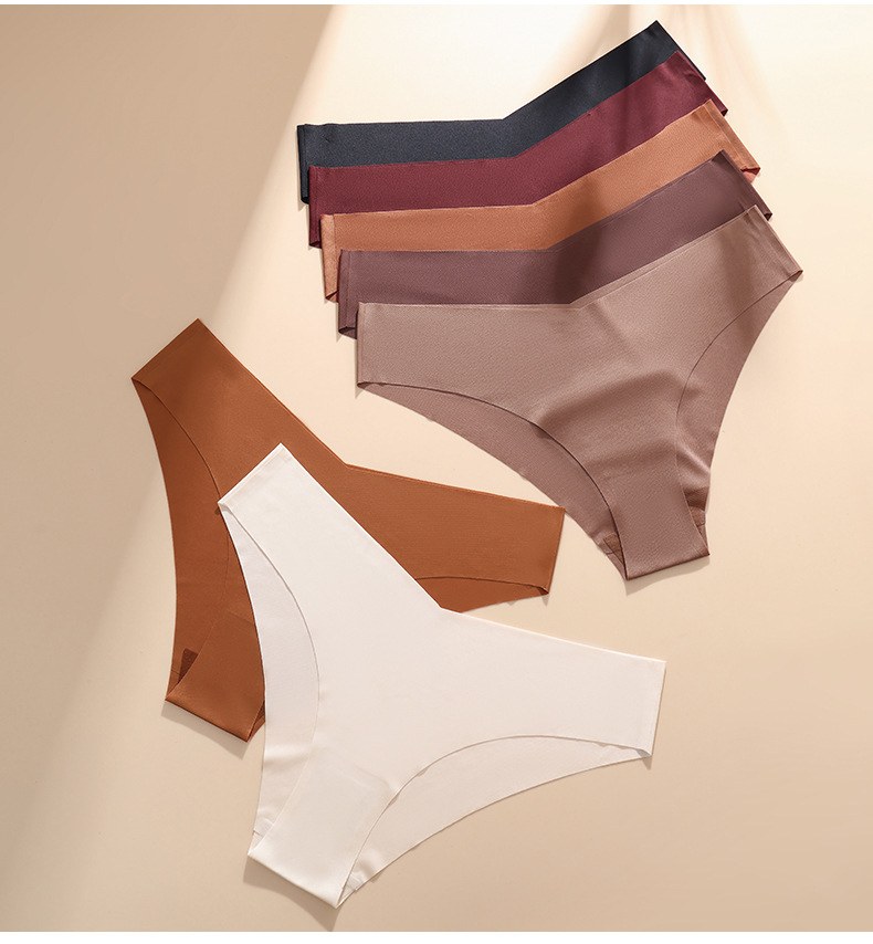 Solid Color Pattern All Seasons Season Solid Color Simple Style Nylon Spandex Seamless Breathable Quick Dry All Seasons Low Waist Briefs Panties