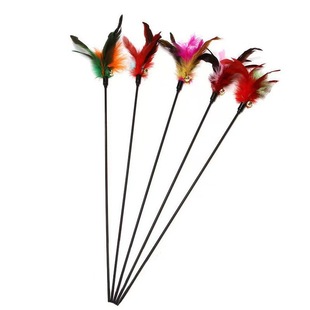 Cat Toy Stick Cat Toy Long Rod Colorful Feather Bite-resistant Interactive Cat Toy Self-hi Artifact Cat Toy Cat Training Cat