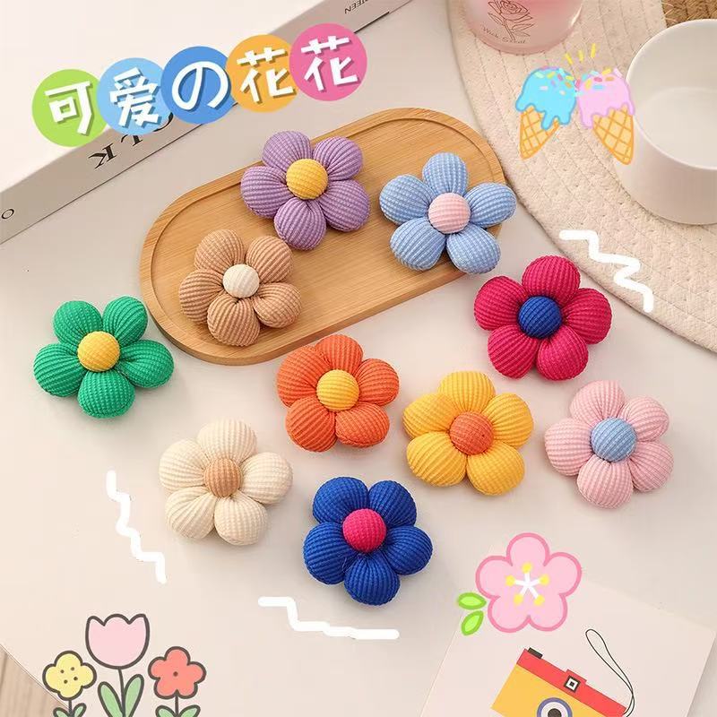 Diy 귀여운 꽃 브로치 도매 패브릭 쥬얼리 액세서리 가방 펜던트 여성 아동 의류 액세서리 다섯 꽃잎 꽃