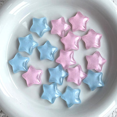 冰透細閃胖星星樹脂配件diy閃粉五角星手機殼髮夾鞋扣服飾配飾