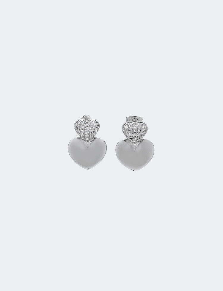 simple heart goldplated zircon stud earringspicture5