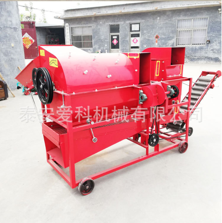 1000型全喂入式花生采摘机柴电花生秧果分离机自动装袋干湿两用