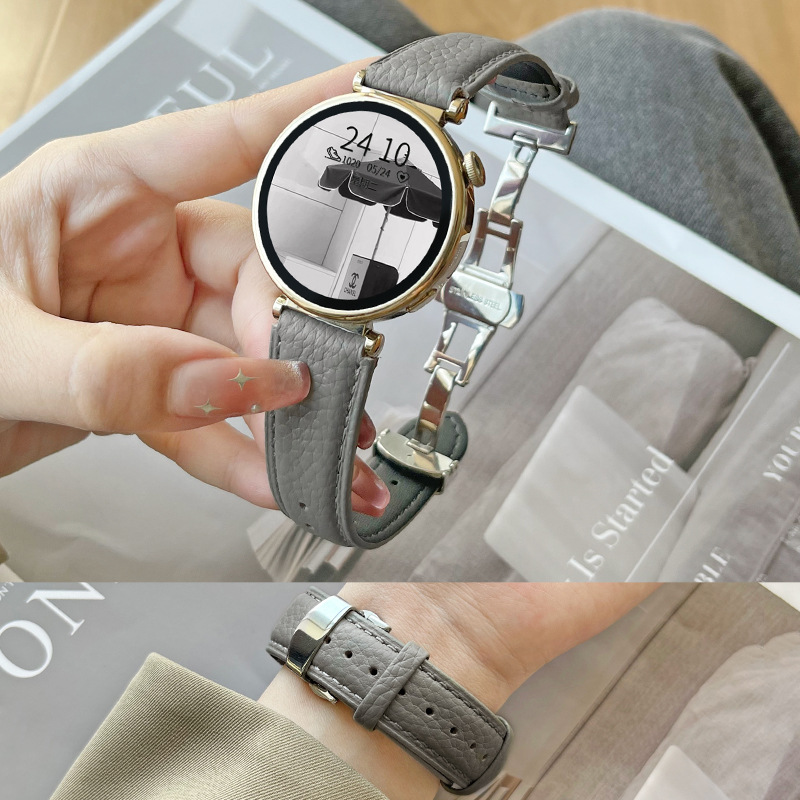 Lychee pattern-elephant gray [butterfly buckle]