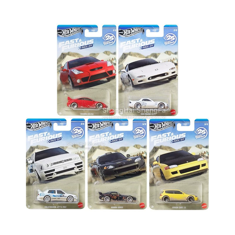 Горячие колеса (Hot Wheels) серебряная метка HNR88 Быстрый и яростный Honda Civic EG Mazda Toyota Volkswagen небольшой автомобиль модель
