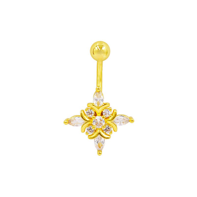 Zierliches Blumen Bauchnabelpiercing Für Damen Elegantes Design_voghion.com