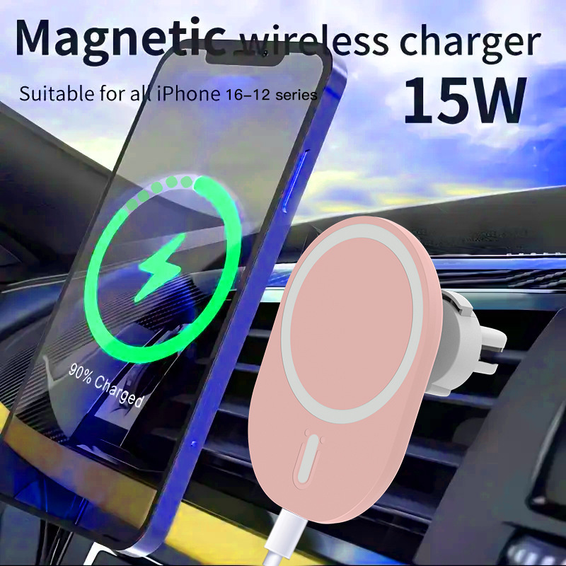 15w magnetic car wireless charger magsafe car wireless charger car charger magnetic wireless charger